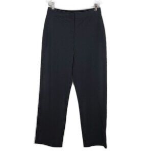 DKNY Bergdorf Goodman Black Trouser Pants Nylon Wrinkle Free Stretch SZ 12